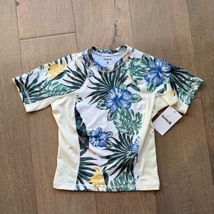 Hurley surf top - SM - Women’s - tropical print short sleeve